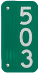 Green reflective address sign